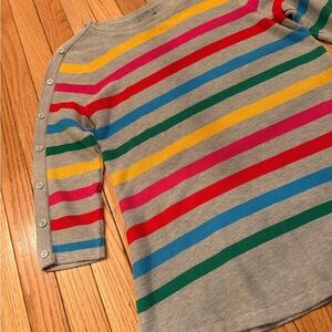Joseph A Gray Silk Blend Blouse with Colorful Stripes